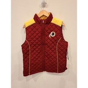 Washington Redskins‎ Women's Quilted Puffer Vest L NFL Team Apparel NWT Red Gold